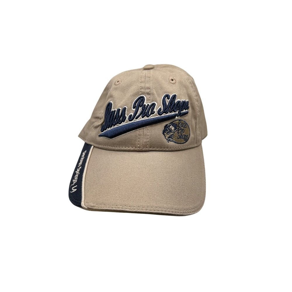 Bass Pro Shops Khaki & Navy Embroidered Logo Baseball Cap Made In China